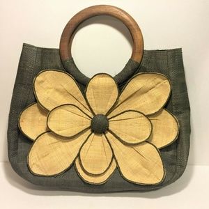 Mar Y Sol Women’s Flower Raffia Tote Bag Purse